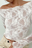 Elegant Lace One-Shoulder Top