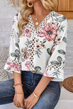 Floral Lace Trim Blouse