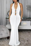 Halter Neck Evening Gown with Cutout Details