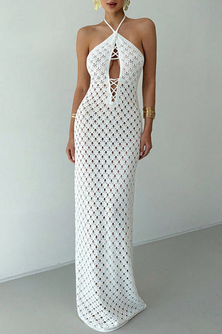 Halter Crochet Maxi Dress