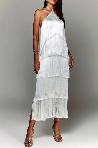 Fringe Halter Night Out Dress