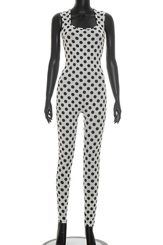 Polka Dot Slim Fit Jumpsuit