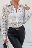 Lace Detail Button-Up Blouse
