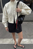 Polka Dot Mock Neck Jacket