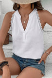 Sleeveless Lace Trim Tank Top