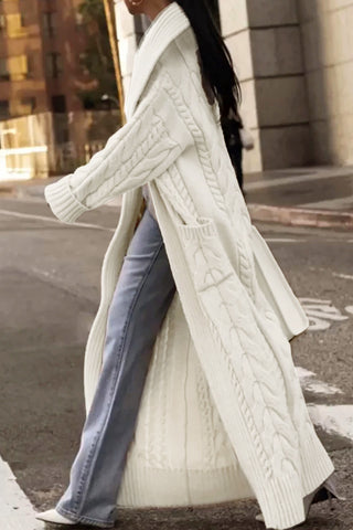 Cable-Knit Open-Front Cardigan