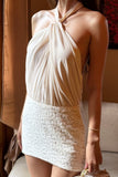 Halter Lace Mini Dress