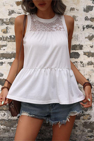 Lace Detail Sleeveless Tank Top