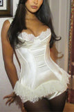 Elegant Lace Trim Corset Top