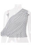 One-Shoulder Polka Dot T-Shirt