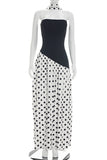 Polka-Dot Halter Maxi Dress
