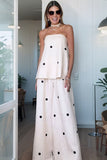 Strapless Polka Dot Pants Set