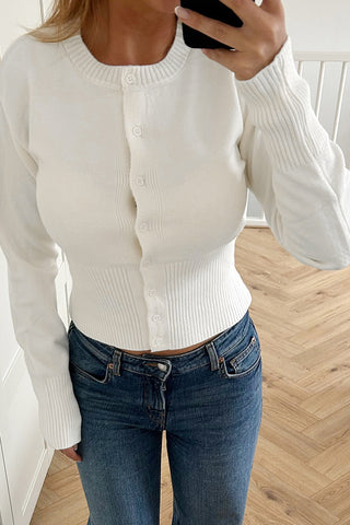 Chic Ribbed Cardigan with Long Sleeves