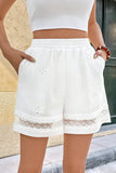 Lace Trim Casual Shorts