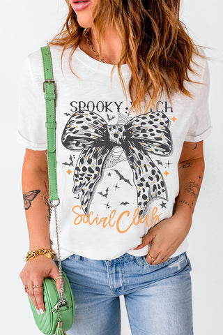 Graphic Bow Print Casual T-Shirt