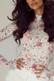 Fitted Floral Mesh Top
