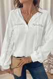 Lace-Detail Hooded Sweatshirt