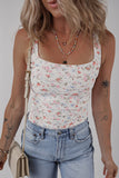 Floral Print Square-Neck Tank Top