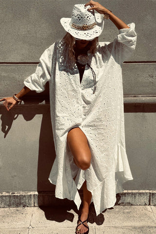 Eyelet Long Casual Dress