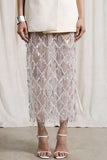 Fringe Midi Skirt with Side Slit