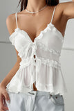 Ruffle-Trim Tie-Front Camisole