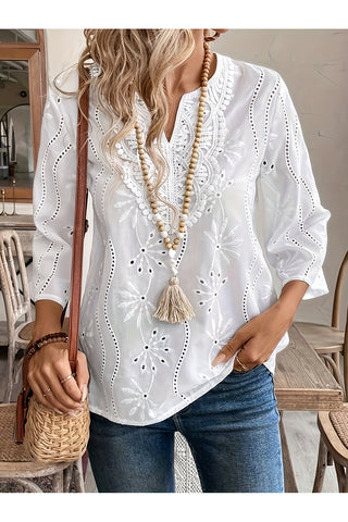 Intricate Lace Eyelet T-Shirt
