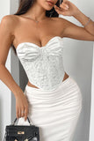Elegant Strapless Lace Bustier Top