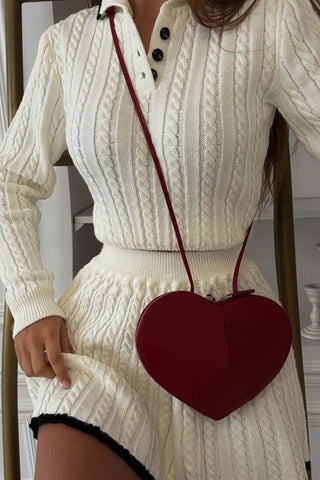 Chic Cable Knit Skirt Set