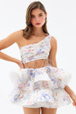 Floral Ruffled Casual Mini Dress
