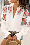 Ruffled Collar Floral Blouse