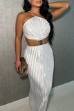 Halter Cutout Maxi Dress