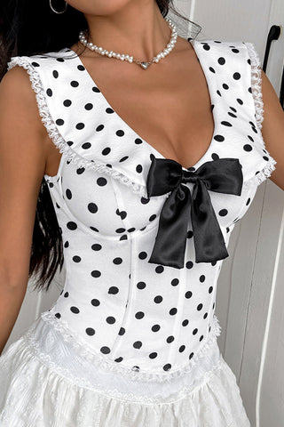 Polka Dot Bow Cami Top