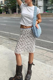Polka Dot Sequined Midi Skirt