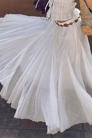 Elegant Maxi Skirt with Tassel Detail
