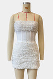 Textured Corset Skirt Set