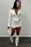 Chic Button-Front Skirt Set