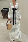 Polka Dot Long Sleeve Casual Dress