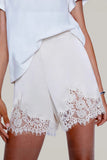 Lace-Trimmed Casual Shorts