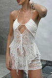 Halter Lace Skirt Set