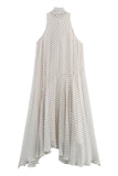 Polka Dot High Neck Casual Dress