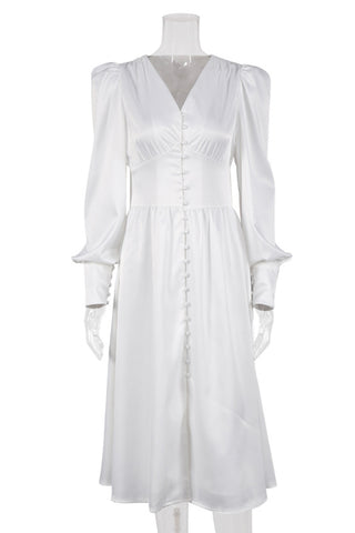 Elegant Long-Sleeve Midi Dress