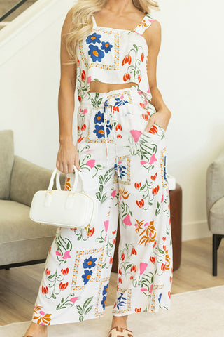 Floral Print Two-Piece Pants Set