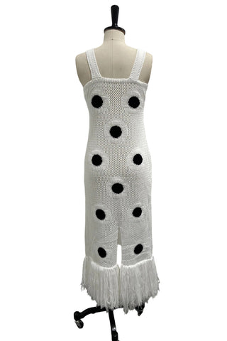 Fringe Polka Dot Knit Dress