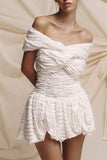 Off-Shoulder Ruched Mini Dress
