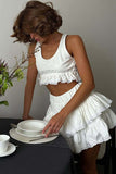Ruffle Trim Skirt Set