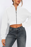 Cropped Zip-Up Hoodie