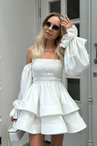 Off-Shoulder Tiered Casual Dress