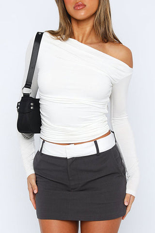 Asymmetric Long-Sleeve Top
