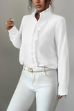 Ruffled Button-Front Blouse