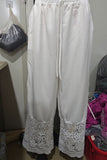 Lace Trim Wide-Leg Casual Pants